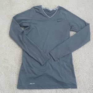 Grey nike pro combat long sleeve size small